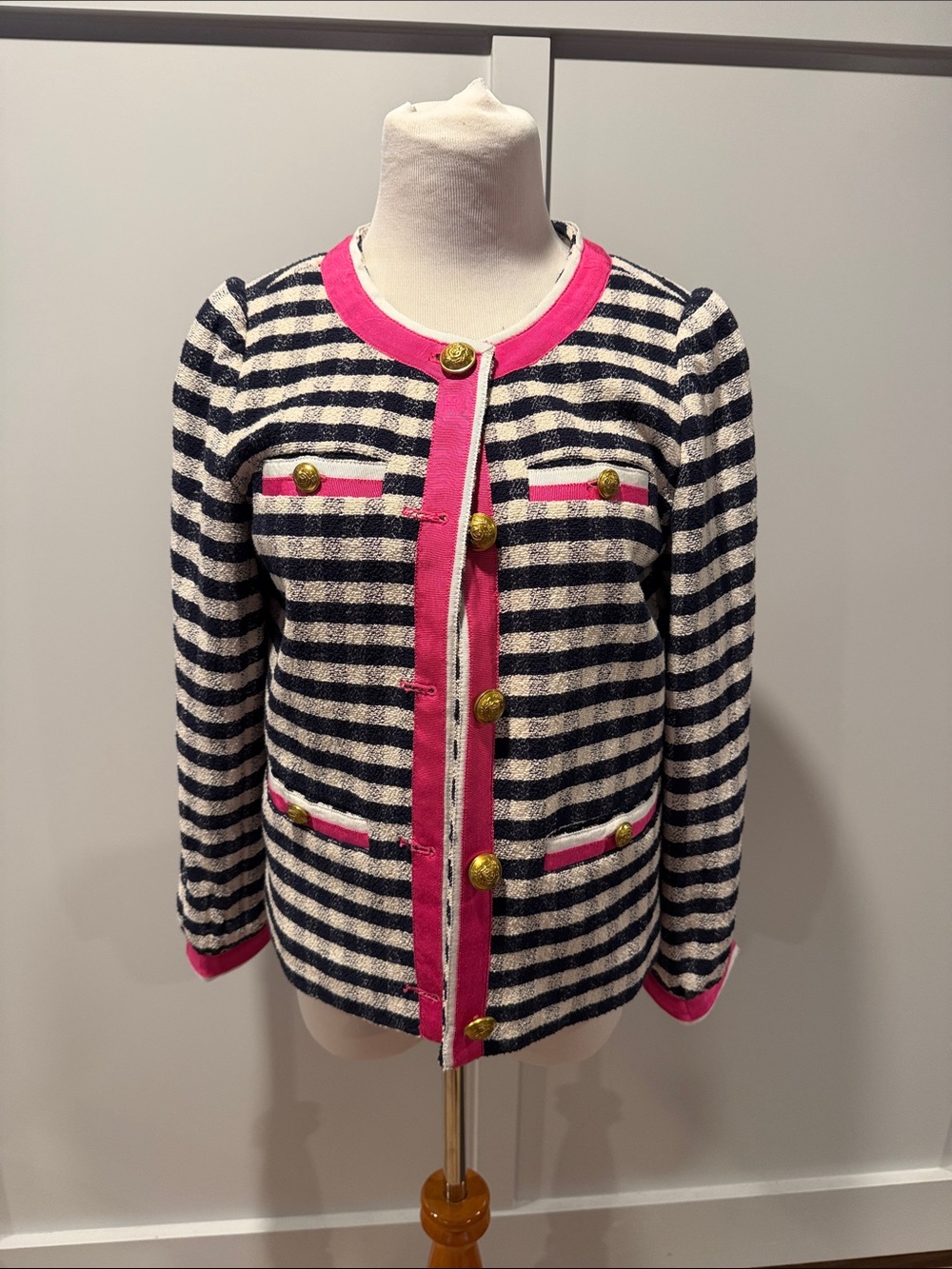 Striped Crew Neck Jacket